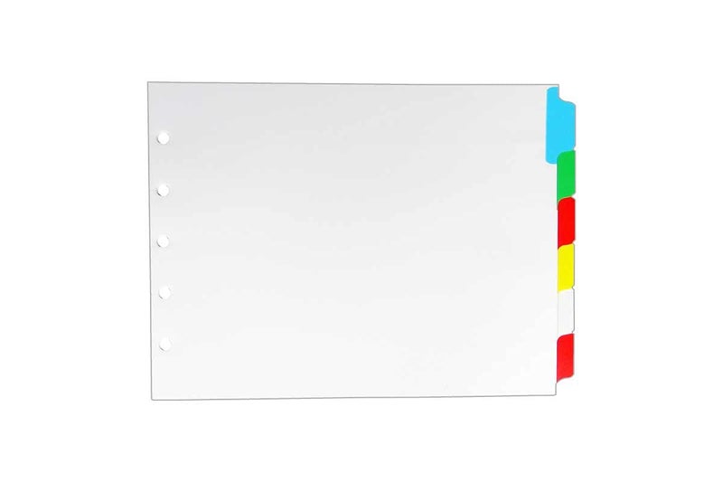 LandscapeBinder-com Landscape Color Blank Tabs, 6 Per Set, for Landscape or Horizontal Binders, for Standard Size Paper - Image 1